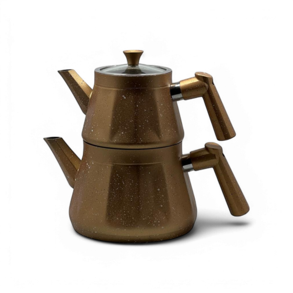 KOCHMANN® Induktion Biogranit Teekannen Set Teekocher mittelgroß (Gold)