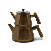 KOCHMANN® Induktion Biogranit Teekannen Set Teekocher mittelgroß (Gold)