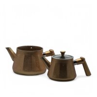 KOCHMANN® Induktion Biogranit Teekannen Set Teekocher mittelgroß (Gold)