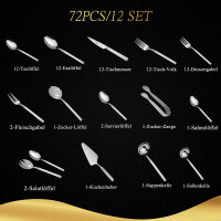 LB Besteck Set  72teilig 18/10 Edelstahl für 12 Personen