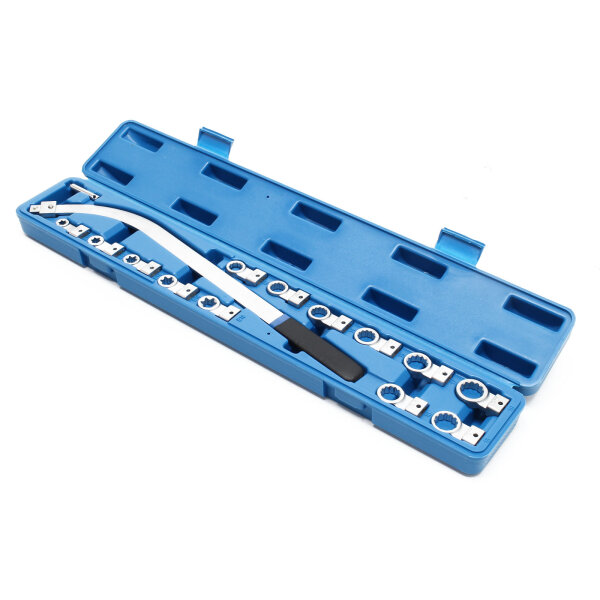 Spannrollenschlüssel Satz Zwölfkant 12-19 mm E-Profil 15 tlg.