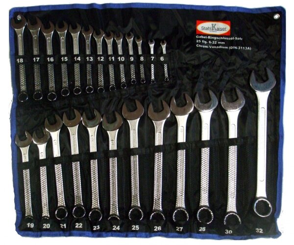 Gabel Ringschlüssel Satz  6-32 mm 25 tlg. Ringmaulschlüssel CRV