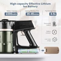 YISSVIC Akku Handstaubsauger 4 in 1 kabellos 2200mAh 180° Turbobürste LED 120W 22V 70dB