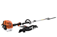 DAEWOO DAMTX520 Benzin Motorsense 5in1 Multitool, 52 cc, Profi-Tragegurt und inkl. 1m Verlängerung 3 PS Kombigerät Heckenschere Hochentaster Kombisystem Freischneider fs 2-Takt Test Oberklasse 1,4