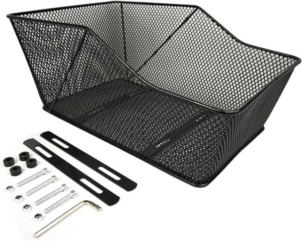 Fahrradkorb Gepäckträgerkorb Ranzenkorb Schwarz zur Festmontage 440x295x200mm