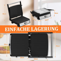 Kontaktgrill 2200W Tischgrill Elektrogrill Grill Panini Maker Sandwich Toaster