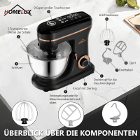 Teigmaschine Knetemaschine Küchenmixer 8 L 1800W