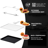 Grill Backofen 3600W 48L 2x Kochplatte 800W 1200W Ofen Mikrowelle