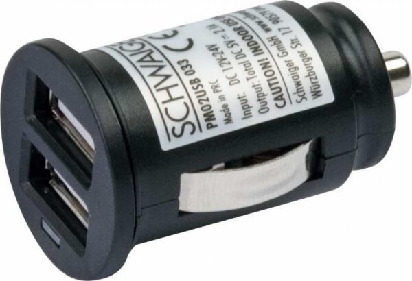 Schwaiger  Universal Ladegerät USB 12V/24V 2100mA  2x USB