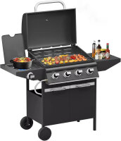 HOMELUX Gasgrill, 4 +1 Brenner 15 kW BBQ Grillwagen, 62 x...