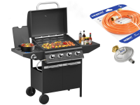 Gasgrill 15KW Brenner BBQ Grillwagen mit Seitenkocher mit...
