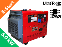 UltraToolz UT-DG5000W Diesel Stromerzeuger Generator Notstromaggregat 5,0 kW mit E-Start