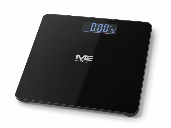Personenwaage mit Innenthermometer  Schwarz  Glas
