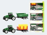 TRACTOR Traktor 7cm mit 3 Anhängern 4Var