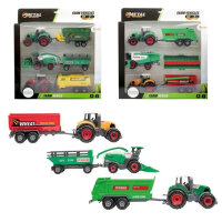 METAL Set -Landwirtschaft Traktoren + Anhänger 6 Teile