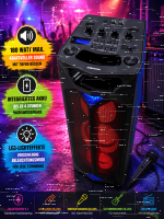 MEDION Bluetooth Party-Soundsystem Partylautsprecher LED mit Mikrofon Karaoke