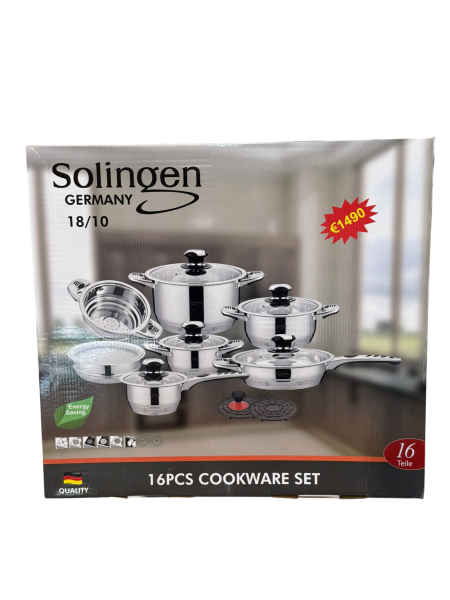Solingen Profi Topfset 16 tlg. Kochtopf Induktion 18/10  Edelstahl