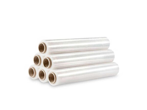 36x Stretchfolie Wickelfolie Folie 0.50 x 300 m - 23 µm Transparent