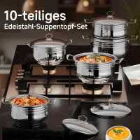 Scheffler Edelstahl Kochtopf Set Induktion 10 teilig