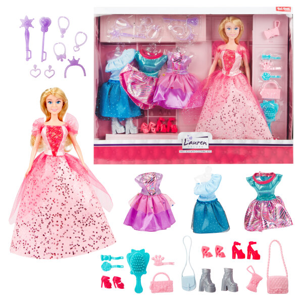LAUREN Teenpuppe -Party- mt Zbh +3x Kleidungsset
