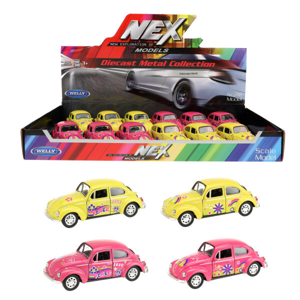WELLY Volkswagen Käfer FlowerPower 4Var (12DB)