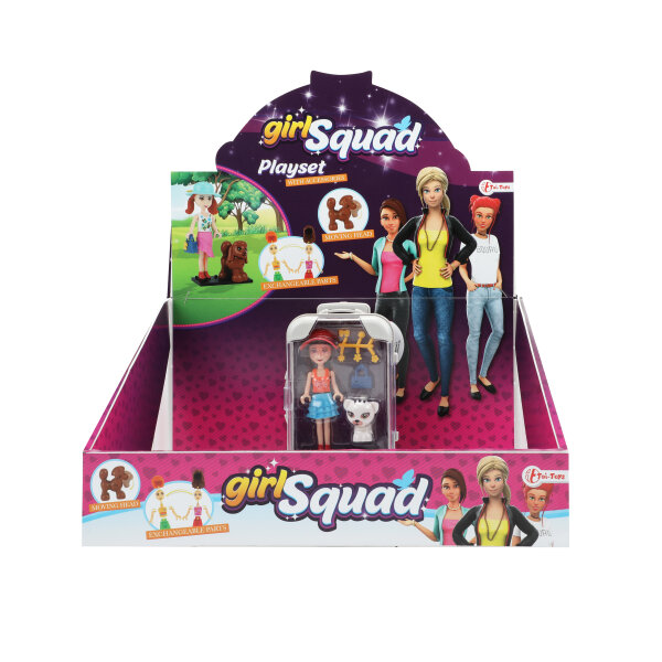 GIRL SQUAD Puppe 10cm mt Zbh in Trolley 6Var (12DB
