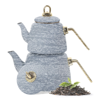 Emaille Teekannen Set 2L + 1L Induktionsgeeigne Grau