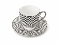 6er Set Porzellan Kaffeetassen und Untertassen - 190ml