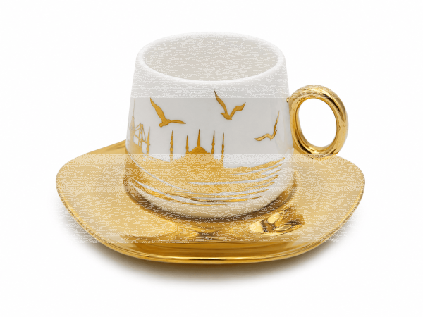 6er Set Mokka Tassen Untertassen - Istanbul 90ml