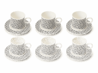 6er Set Mokka Tassen Untertassen 190ml