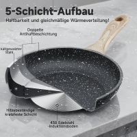 3 tlg Pfannenset Bratpfannen Set antihaftbeschichtet 20/24/28 cm