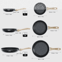 3 tlg Pfannenset Bratpfannen Set antihaftbeschichtet 20/24/28 cm