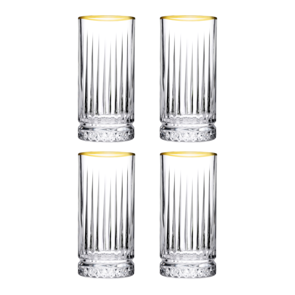 Pasabahce GOLDEN TOUCH Elysia 4 Trinkgläser mit Schüssel Set Timeless Gold 365 ml #1