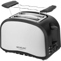Michelino 2 Scheiben Edelstahl Toaster 800W - mit...