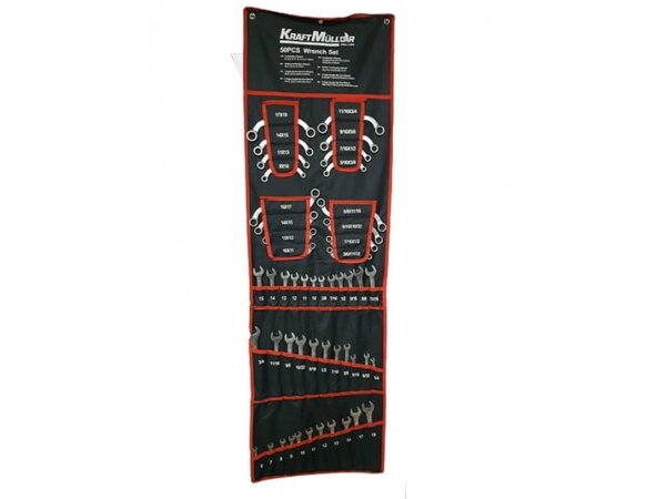 50 tlg Maulschlüssel Set Ringschlüssel Satz Metrisch/Zoll SAE
