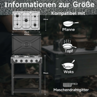 HOMELUX 5 flammiger Gaskocher inkl.Schlauch und Druckminderer Gasherd