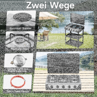 HOMELUX 5 flammiger Gaskocher inkl.Schlauch und Druckminderer Gasherd