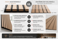 Akustikpaneele Wandpaneele 260 x 60 x 2.1cm Holzpaneele