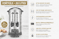 Elektrischer Teekocher Samowar Edelstahl  20L