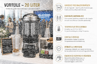 Elektrischer Teekocher Samowar Schwarz 20L