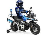 BMW Polizei Motorrad Weiss/Blau LED 2x Koffern 2x45W...