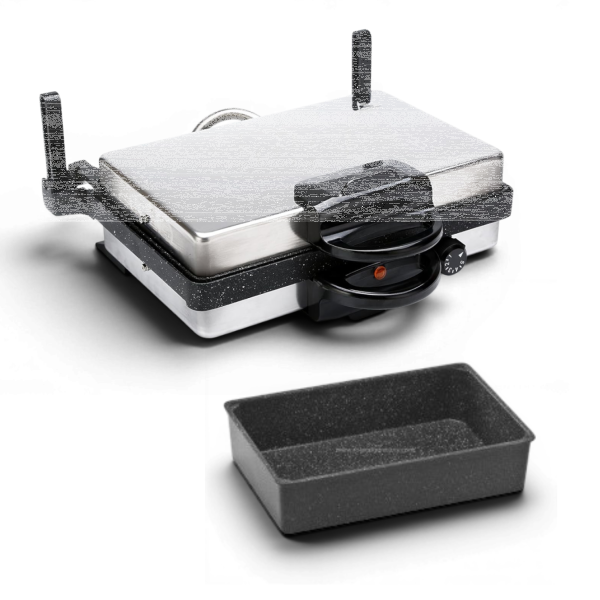 SET* Frank&Müller 2000W Edelstahl Multigrill Kontaktgrill Lahmacun Makinasi Toaster inkl. Granit Auflauffom