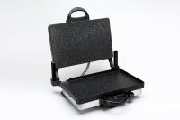 SET* Frank&Müller 2000W Edelstahl Multigrill Kontaktgrill Lahmacun Makinasi Toaster inkl. Granit Auflauffom