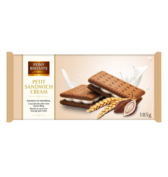 Sandwich Kekse Kakao mit Cremefüllung 185g