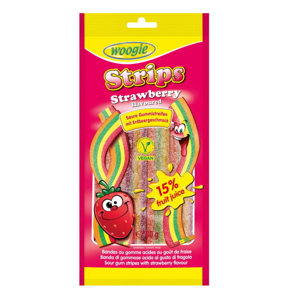 Sour Strawberry Strips 80g