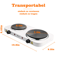 Elektrische Doppel Kochplatte  2500W