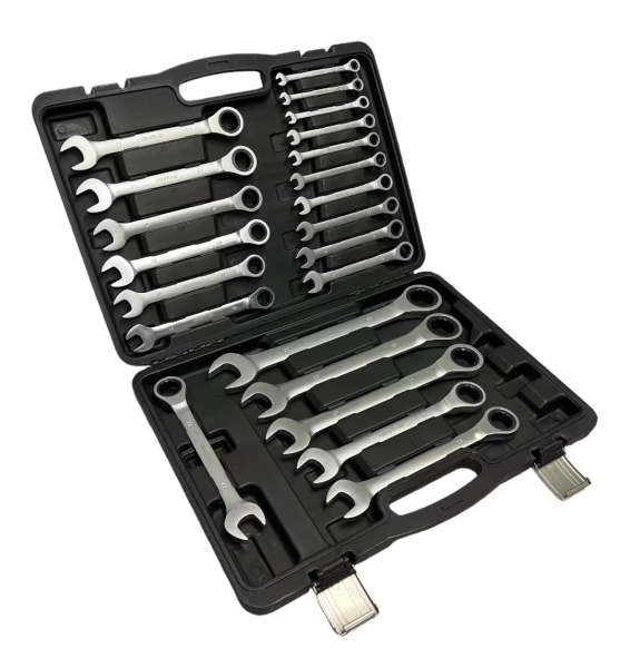 22 tlg Ringratschen Set Maulschlüssel Ringschlüssel ohne Gelenk