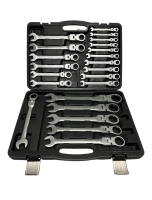 22 tlg Ringratschen Set Maulschlüssel Ringschlüssel mit Gelenk