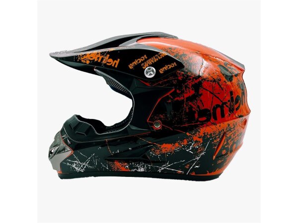 UltraMotors Motorrad Crosshelm UM-R125 Racing-orange