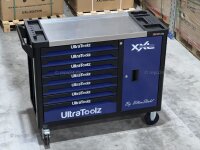 ULTRATOOLZ Werkstattwagen befüllt mit Werkzeug 6/7 mit großem Seitenfach - Chrom Vanadium
